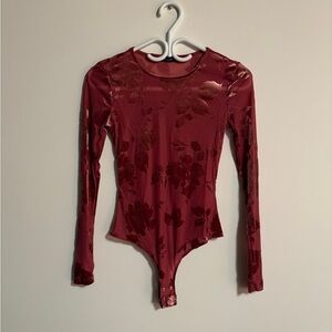 Dynamite Red Floral Bodysuit
